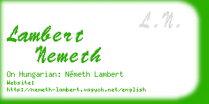 lambert nemeth business card