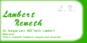 lambert nemeth business card